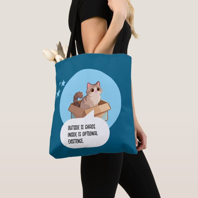 Funny Cat Lover Introvert Humor Tote Bag (Close Up)