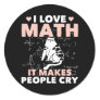 Funny Cat Lover Mathematics Humor Maths Nerd Classic Round Sticker