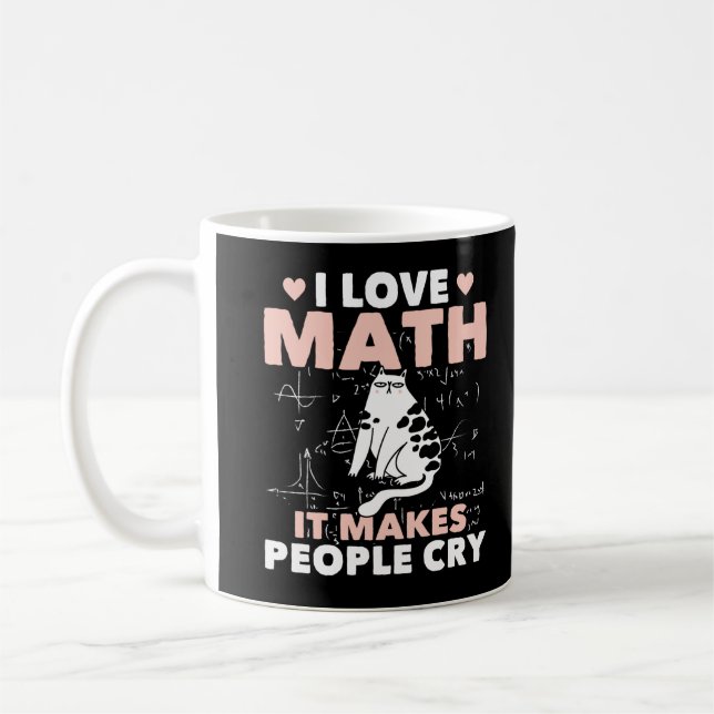 Funny Cat Lover Mathematics Humor Maths Nerd Coffee Mug (Left)