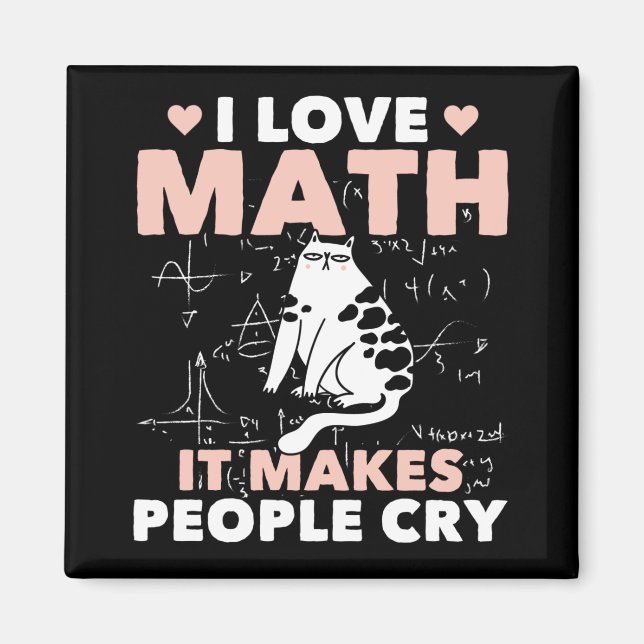 Funny Cat Lover Mathematics Humor Maths Nerd Magnet (Front)