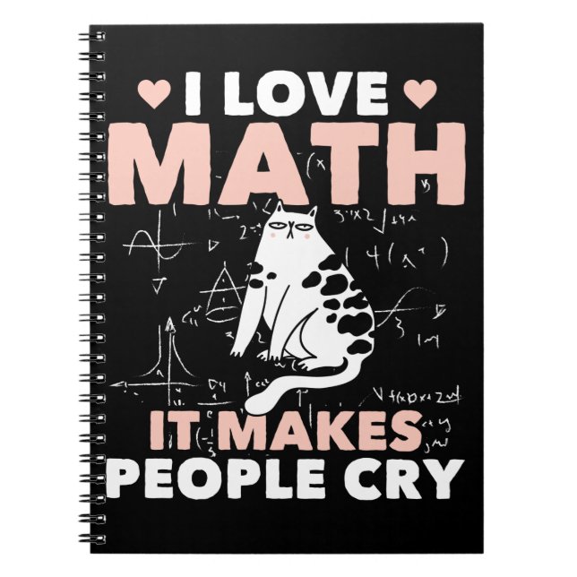 Funny Cat Lover Mathematics Humor Maths Nerd Notebook (Front)