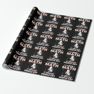 Funny Cat Lover Mathematics Humor Maths Nerd Wrapping Paper