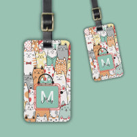 Funny Cat Lover Pastel Name On Monogram Travel 