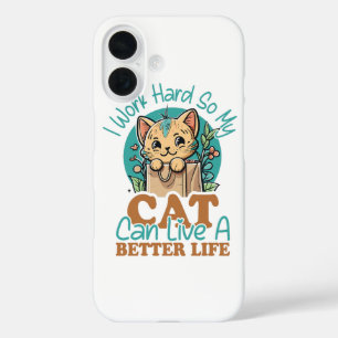 Funny Cat Lover Quote Cute Kitten Graphic iPhone 16 Case