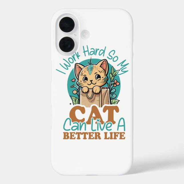 Funny Cat Lover Quote Cute Kitten Graphic Case-Mate iPhone Case (Back)
