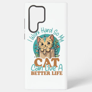 Funny Cat Lover Quote Cute Kitten Graphic Samsung Galaxy S22 Ultra Case