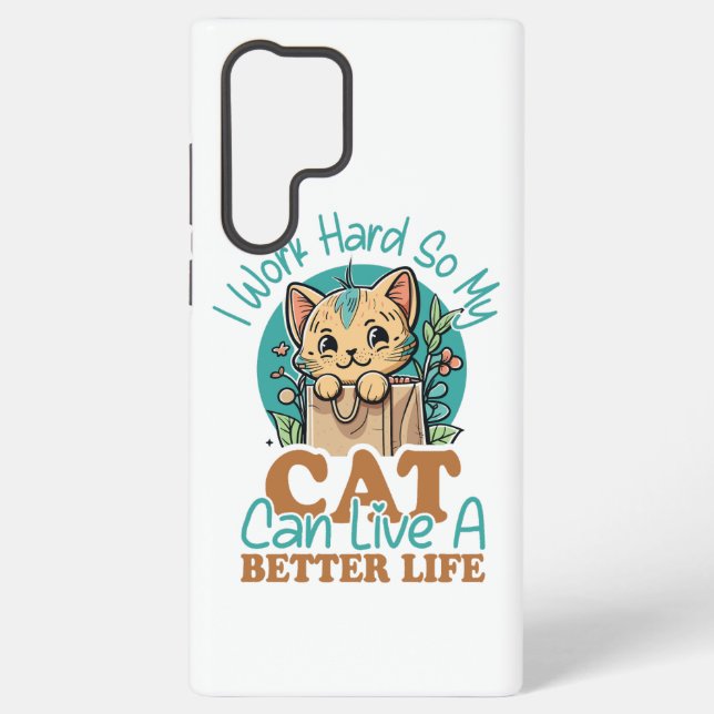 Funny Cat Lover Quote Cute Kitten Graphic Samsung Galaxy Case (Back)