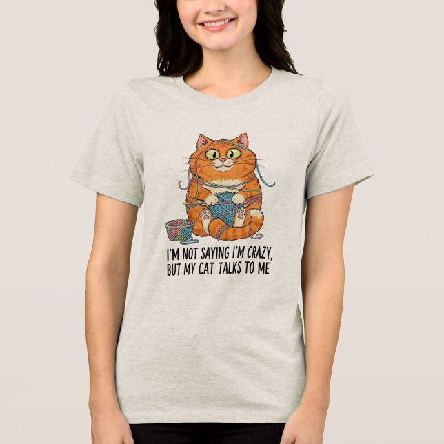 Funny Cat Lover T-Shirt – Gift For Cat Lovers Tri-Blend Shirt (Front)