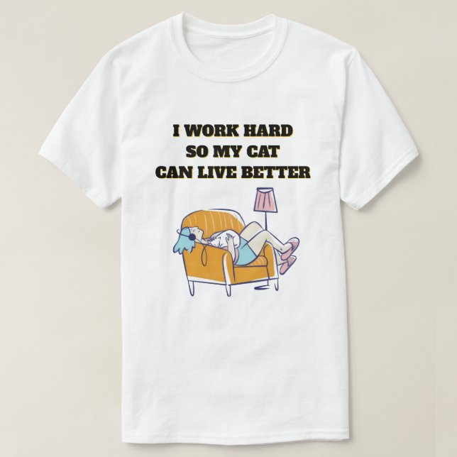 Funny Cat Lover T-Shirt | Lazy Cat Nap Mode Tee |  (Design Front)