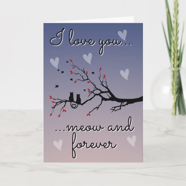 Funny Cat Lover Valentine Card (Front)