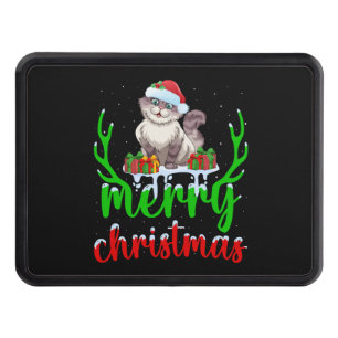 Funny Cat Lover Xmas Gift Cat Christmas T-Shirt Hitch Cover