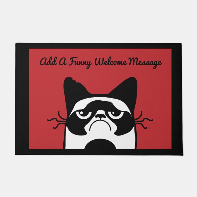 Funny Cat Lovers Door Mat (Front)