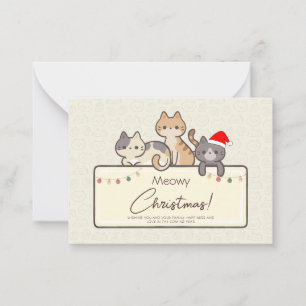 Funny Cat Lovers Holidays Personalized Christmas  Note Card