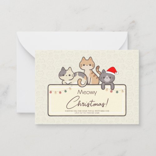 Funny Cat Lovers Holidays Personalized Christmas  Note Card