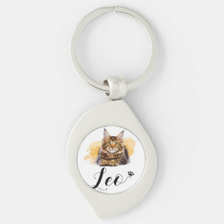 Funny Cat Lover's Metal Keychain –  Leo