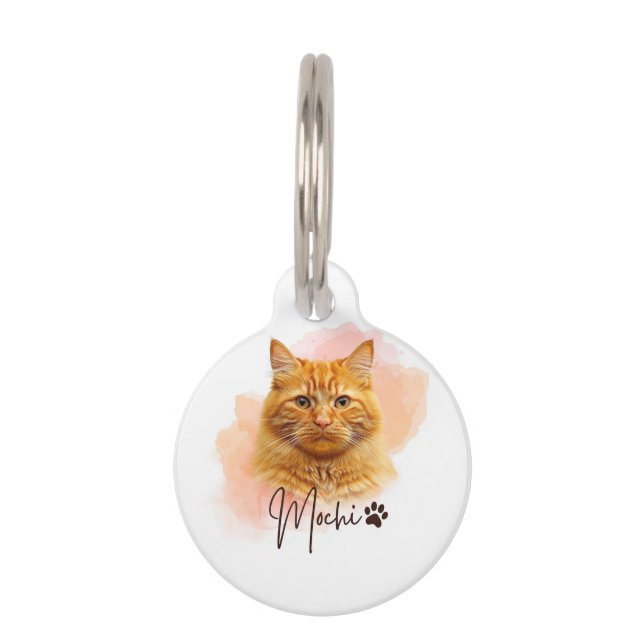 Funny Cat Lover's Pet ID Tag –  Mochi (Front)