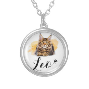 Funny Cat Lover's Silver Plated Necklace –  Leo
