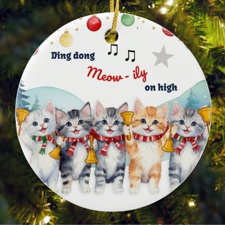 Funny Cat Lover's Watercolor Christmas