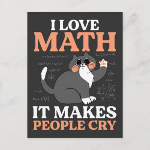 Funny Cat Loving Math Teacher Nerd Scientist Postcard