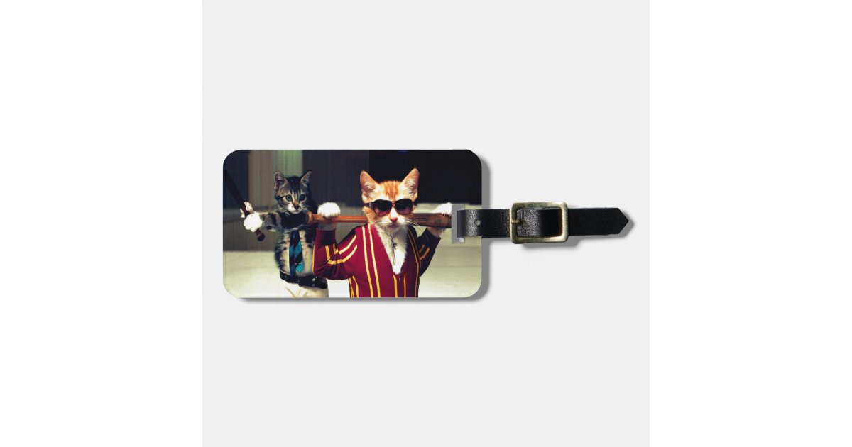 Funny cat luggage tag | Zazzle