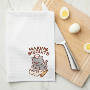 Funny Cat MAKING BISCUITS Kitchen Towels
