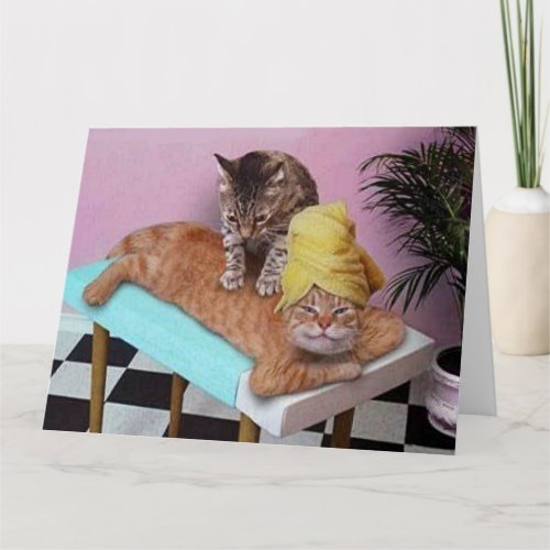Funny Cat Massage Birthday Big Card