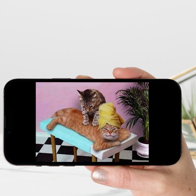 Funny Cat Massage Birthday Card (Front Digital)