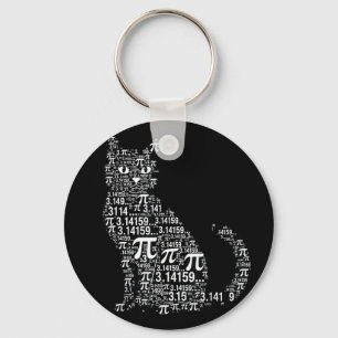 Funny cat math lover geek design keychain