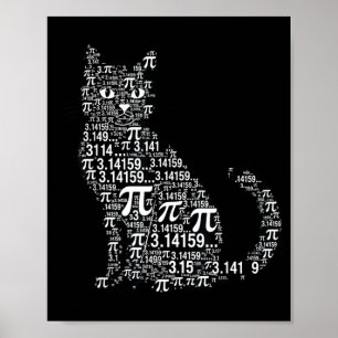 Funny cat math lover geek design  poster