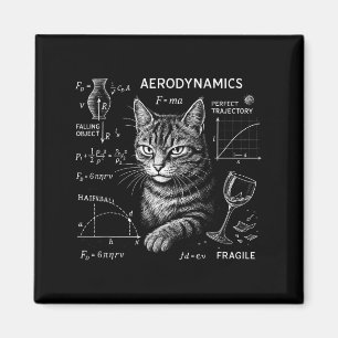 Funny Cat Math Physics Equations Science Humor Magnet