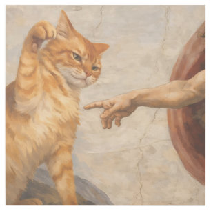 Funny Cat Meme Art Creation of Adam with Cat Sarca
