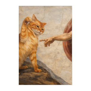 Funny Cat Meme Art Creation of Adam with Cat Sarca
