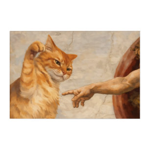 Funny Cat Meme Art Creation of Adam with Cat Sarca