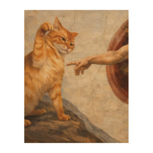 Funny Cat Meme Art Creation of Adam with Cat Sarca