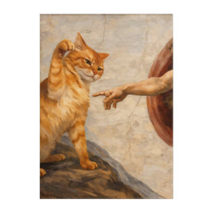 Funny Cat Meme Art Creation of Adam with Cat Sarca