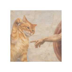 Funny Cat Meme Art Creation of Adam with Cat Sarca
