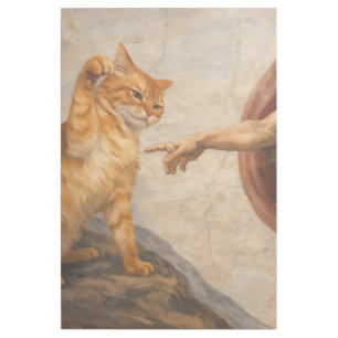 Funny Cat Meme Art Creation of Adam with Cat Sarca