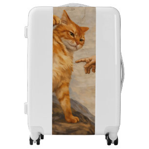 Funny Cat Meme Art Creation of Adam with Cat Sarca Luggage