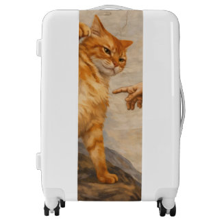 Funny Cat Meme Art Creation of Adam with Cat Sarca Luggage
