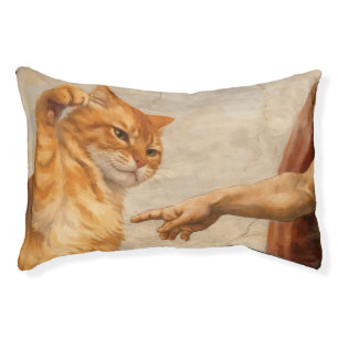 Funny Cat Meme Art Creation of Adam with Cat Sarca Pet Bed