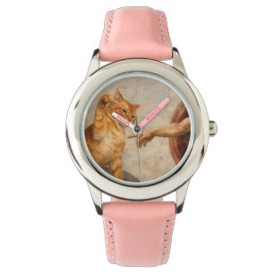 Funny Cat Meme Art Creation of Adam with Cat Sarca Watch