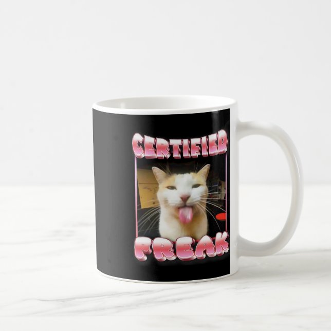 Funny Cat Meme - Certified Freak Funny Cat Meme  Coffee Mug (Right)