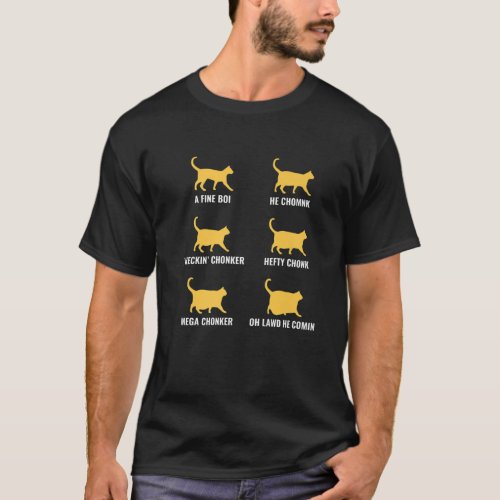 Funny Cat Meme Chonk Cat Evolution Chart For Cat L T_Shirt