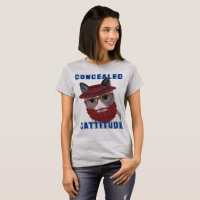 Funny Cat Meme Concealed Cattitude T-Shirt