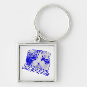 Funny cat meme for cat lovers and cat owners keychain