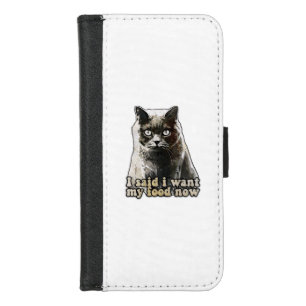 Funny cat meme for cat lovers and kitten owners iPhone 8/7 wallet case