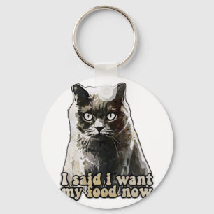 Funny cat meme for cat lovers and kitten owners keychain