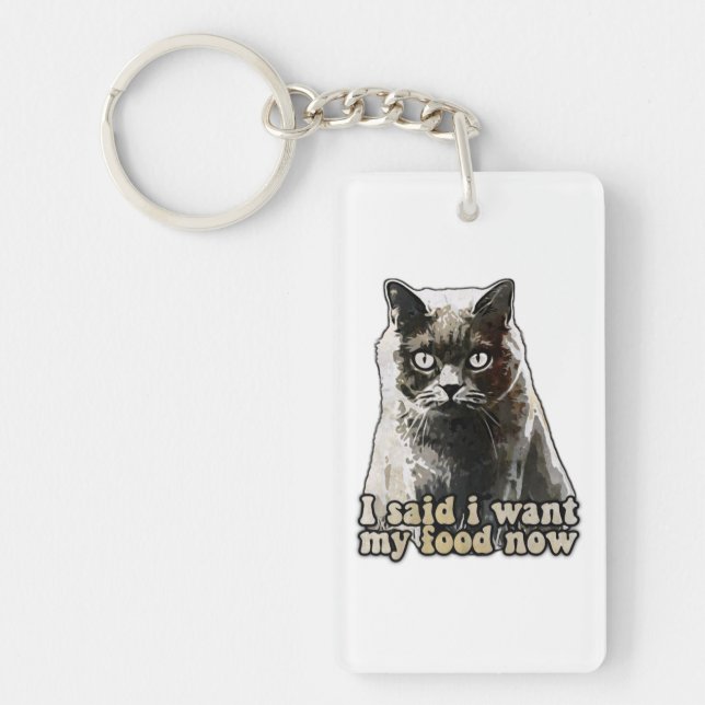 Funny cat meme for cat lovers and kitten owners keychain (Front)