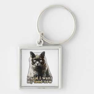 Funny cat meme for cat lovers and kitten owners keychain