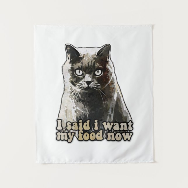 Funny cat meme for cat lovers and kitten owners tapestry (Front)